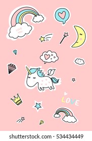 cute magic with unicorn