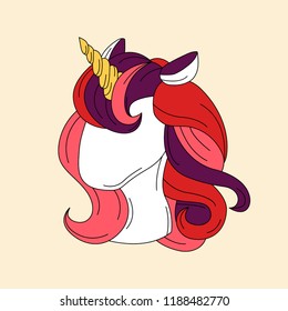 Cute and magical unicorn vector