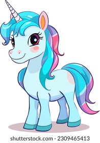 Unicornio mágico, diseño vectorial aislado en fondo blanco