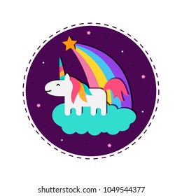 Cute Magical Unicorn. Vector illustration.