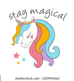 cute magical unicorn,sweet kids graphics for t-shirts