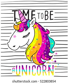 cute magical unicorn,sweet kids graphics for t-shirts