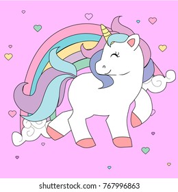 Cute Unicorn Princess Vector Cloud Pony Stock Vector (Royalty Free ...