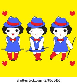 Cute Magician character illustration