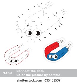 Cute Magnet. Dot to dot educational game for kids.