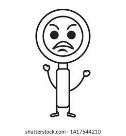 cute magnifying glass kawaii character