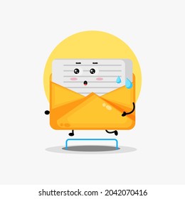 Cute mail character running competition