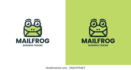 cute mail frog logo vector