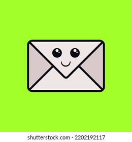 Cute-Mail-Maskottchen für Symbol, Zeichen, Maskottdesign und mehr