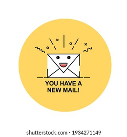 Cute mail notification design. Easy to edit with vector file. Can use for your creative content. Especially about telecommunication and information.