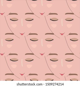 Cute Make Up seamless pattern design . Can use for print, template, fabric, presentation, textile, banner, poster, wallpaper
