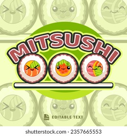 Cute Maki Logo Sushi Cartoon