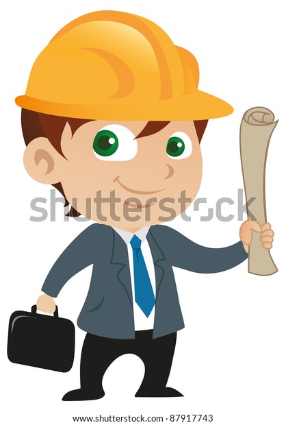 Cute Male Architect Stock Vector (royalty Free) 87917743