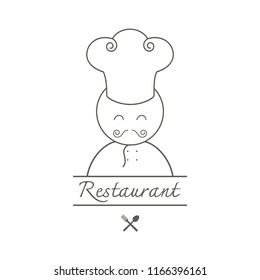 Cute Male Chef cartoon logo icon design template on white background vector illustration