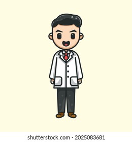 cute male doctor for character, icon, logo, sticker and illustration.