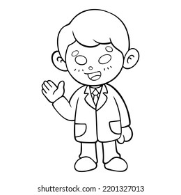 Cute male doctor is a vector illustration.