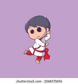 Cute male Indian people dancing bollywood Icon Concept Isolated Premium Vector