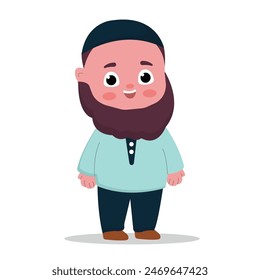 cute male teacher illustration character. flat cartoon style