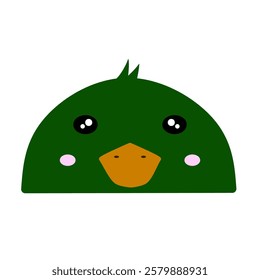 cute mallard duck vector, cartoon duck face, drawing duck face easy and simple full color