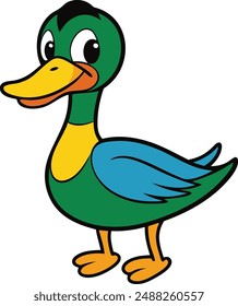 Cute mallard ducks vector clipart, perfect for printable digital graphics and designs