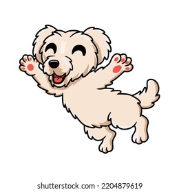 Cute maltese puppy dog cartoon