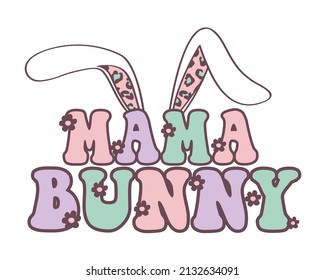 Cute Mama Bunny Flower Leopard Print Design 