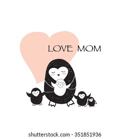 Cute Mama penguin