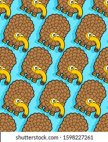 Cute mammoth baby pattern seamless. Cartoon shaggy elephant child background . vector illustration texture. Baby fabric ornament