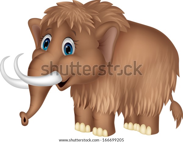 Cute Mammoth Cartoon Stock Vector (Royalty Free) 166699205