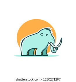 cute mammoth illustration