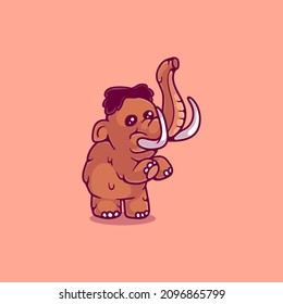 cute mammoth illustration, suitable for t-shirt or mascot designs and others about cute mammoths