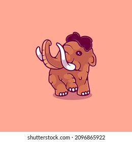 cute mammoth illustration, suitable for t-shirt or mascot designs and others about cute mammoths