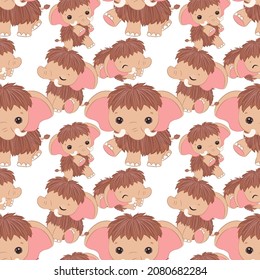 Cute mammoth seamless pattern for children fabric, wallpaper, and many more