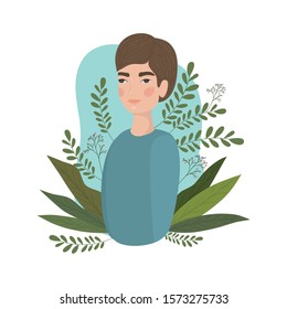 Cute man cartoon drawing design, Boy male person people human and social media theme Vector illustration