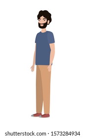 Cute man cartoon drawing design, Boy male person people human and social media theme Vector illustration
