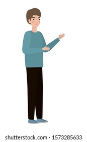 Cute man cartoon drawing design, Boy male person people human and social media theme Vector illustration