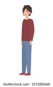 Cute man cartoon drawing design, Boy male person people human and social media theme Vector illustration