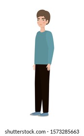 Cute man cartoon drawing design, Boy male person people human and social media theme Vector illustration