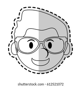 cute man cartoon icon image 