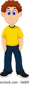 cute man cartoon standing