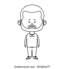 cute man cartoon standing formal clothes character