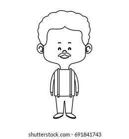 cute man cartoon standing formal clothes character