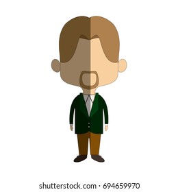 cute man cartoon standing formal clothes character