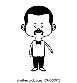 cute man cartoon standing formal clothes character