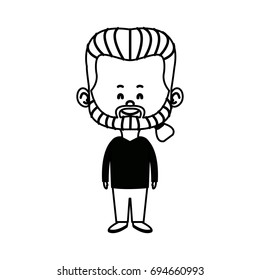 cute man cartoon standing formal clothes character