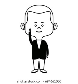 cute man cartoon standing formal clothes character