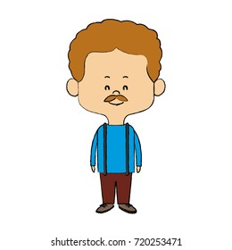 cute man cartoon standing formal clothes character