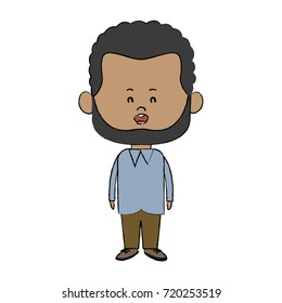 cute man cartoon standing formal clothes character