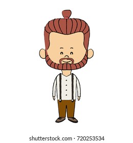 cute man cartoon standing formal clothes character