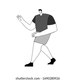 Cute man. Cartoon vector illustration. Hand drawn